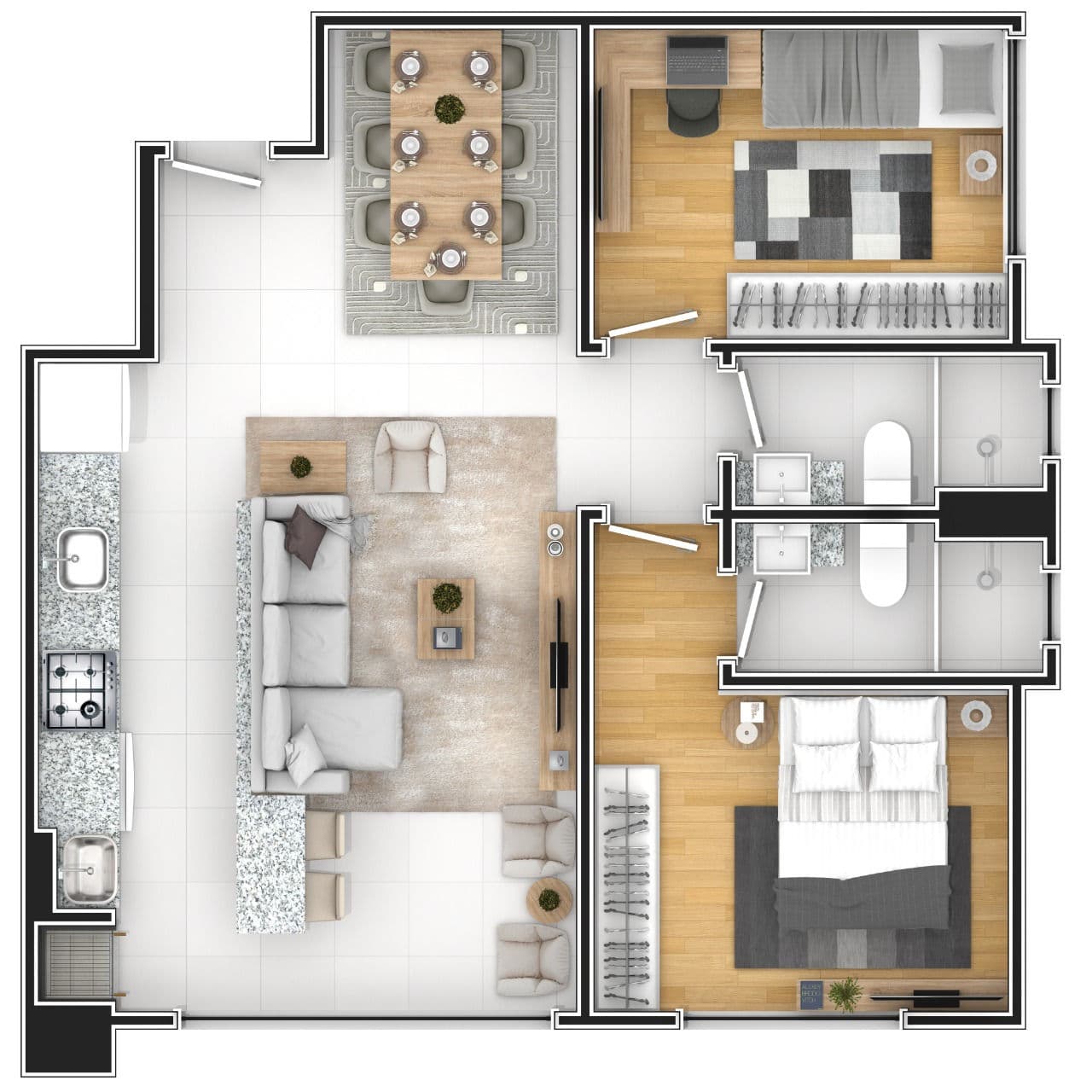 Planta 1 de Residencial Lago di Ledro